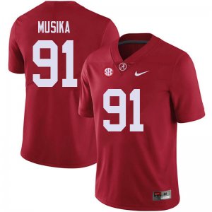 NCAA Men's Alabama Crimson Tide #91 Tevita Musika Stitched College 2018 Nike Authentic Red Football Jersey NF17J12ZB